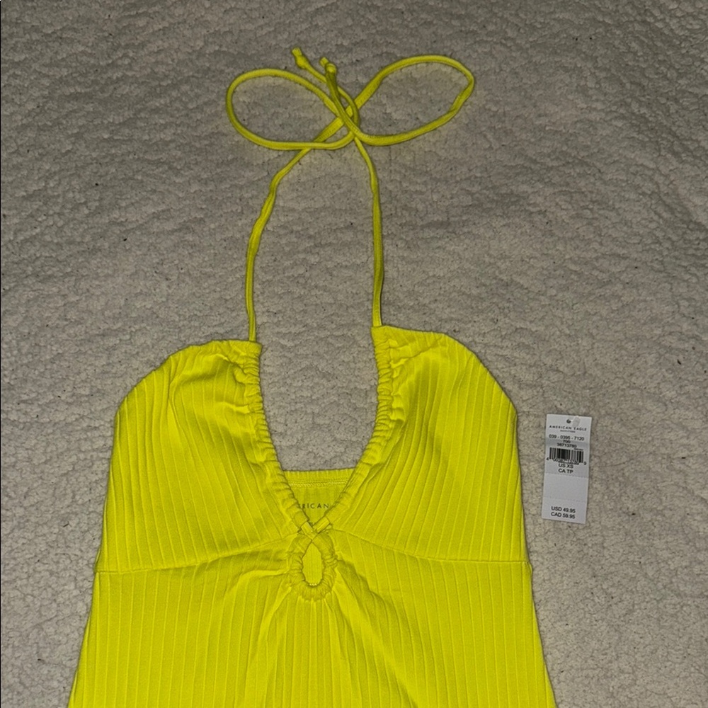American Eagle Outfitters Yellow Ribbed Maxi